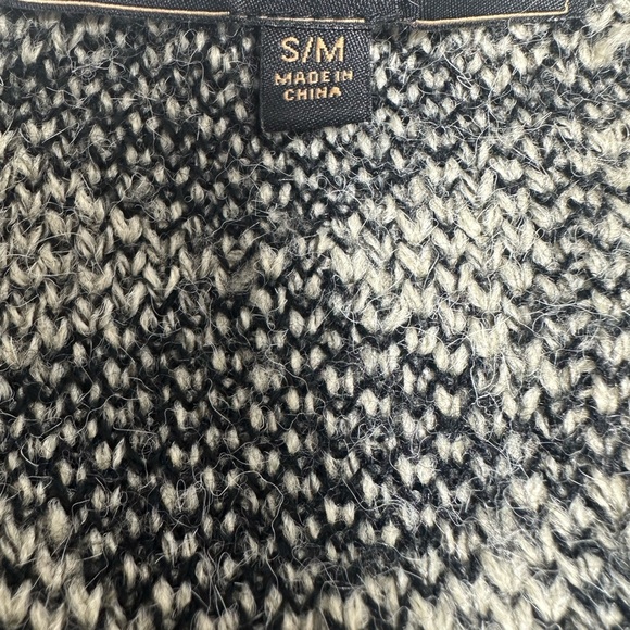 Boho Western Open-Front Tribal Pattern Fringe Sweater - Black & Cream - Picture 13 of 13